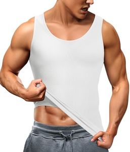 TAILONG White Compression Shirt Men Shapewear Slimming Body Shaper Waist Trainer Vest Workout Tank Tops Abdomen Undershirts