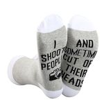 BDPWSS Photographer Gift Photography Lover Gift i Shoot People And Sometimes Cut Off Their Heads Funny Camera Socks (people head socksCA)