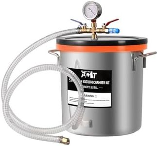 PB Motor Tech 5 Gallon Stainless Steel Vacuum Chamber with Tempered Glass Lid, 18.9L Degassing Chamber, Ideal for Resin Casting, Silicone Degassing, Essential Oils & Wood Stabilization