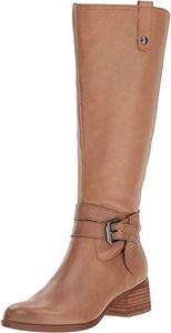 Naturalizer Womens Dev Wide Calf Leather Riding Boots Tan 5 Medium (B,M)