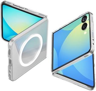 SPIGEN for Samsung Galaxy Z Flip 7 Case, Air Skin MagFit Compatible with MagSafe Magnetic Ring, Air Cushion Technology Bumper Ultra Thin Slim Hard PC Raised Edge Cover - Clear Case/White Ring