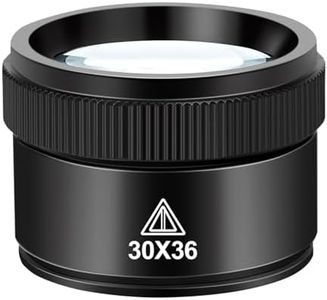 Mlogiroa Magnifying Glass 30X Jewelers Loupe Magnifier Portable Handheld Pocket Magnifier Lens for Close Work Crafts Jewelry Repair Reading Coins Stamps Map(30X)