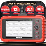 LAUNCH OBD2 Scanner CRP129X V2.0 Car Code Reader Scan Tool for ABS SRS Transmission Engine Diagnostic, with 12 Service Functions, Lifetime Free Update, Auto VIN, Battery Test