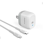 iPhone Charger USB C Charger, PowerLot GaN 20W PD 3.0 USB C Wall Charger Block with【MFi Certified】 4ft Lightning Cable, USB-C Power Adapter for iPhone 14 13 12 Series, iPad, AirPods, iWatch SE/7/8