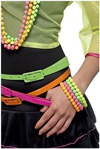 Smiffy's Women's Neon Bracelets, Pack of 4, Assorted Colours, One Size, 27366