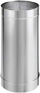 DuraVent DuraBlack 24 Inch Long x 8 Inch Diameter Single Wall Wood Burning Stainless Steel Stove Pipe Connector to Vent Smoke and Exhaust
