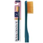 Royal Denta Super Soft Toothbrush for Adults, Extra Soft Flossing Toothbrush, Gold Particles to Prevent Bacteria, Metallic Green