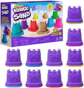 Kinetic Sand, Castle Containers 10-Color Pack of Play Sand for Party Favors, Goodie Bags, Sensory Toys for Kids Ages 3 and up
