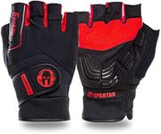 Franklin Sports Spartan Race Gloves - Mens + Womens OCR Obstacle Course Grip Gloves - Pair - Black/Red - Adult Small - Multi Sport Gloves