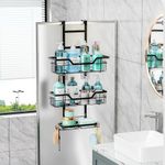 amazon basics Hanging Shower Caddy for Bathroom | Bathroom Organiser Without Drill | Bathroom Accessories Storage Organizer