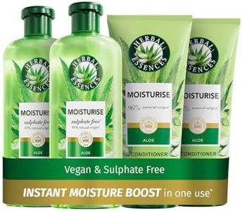 Herbal Essences Sulphate Free Shampoo and Conditioner Set for Dry Hair Including Curly and Wavy, Hydrate, Cleanse and Nourish, Sulfate Free & Vegan, VALUE PACK, 2x350ml Shampoo, 2x250ml Conditioner