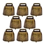 8 Pack Animal Copper Loud Bronze Bell,Grazing Copper Bells,Metal Cow Bells for Dogs, Small Antique Style Metal Bells, for Cow Horse Sheep Cats Small Pets Anti-Theft Accessories. (Green Bronze)