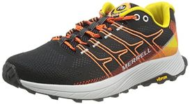 Merrell Men's Moab Flight Trail Running Shoe, Black/Sulphur, 8 M US