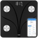 Vitafit Smart Bathroom Scales for Body Weight, Weighing Professional Factory Since 2001, App Sync 13 Body Composition including BMI, Body Fat and Muscle, 28st/400lb by 0.1lb Precision, Black