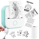 Sticker Printer - Mini Thermal Printer, T02 Sticker Maker Machine, Portable Bluetooth Pocket Phone Printer for Anatomy Flashcards, Journal, Photos, Notes, Kids Gift, Green