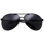 grinderPUNCH - Big XL Wide Frame Extra Large Aviator Sunglasses Oversized 148mm Black