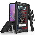 Beyond Cell Trishield Series Compatible with S10+ Case/Military Grade Rugged Cover + [Metal Kickstand]+[Belt Clip Holster] Compatible with Samsung Galaxy S10 Plus (2019)- Forces