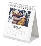 Shot2go 2025 Mini Desktop Photo Calendar - Holds 12 2x3" Photos and Mini Instant Prints