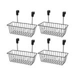 Bianco Metal Wire Multipurpose Over Door Basket Hanging Cabinet Storage Organizer Bin Pantry Bathroom Black Space Saving Versatile Durable Multi Purpose Stylish Convenient Set of 4