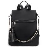 Telena Backpack Purse for Women, Nylon Anti Theft Travel Backpack Purse Shoulder Bags with Tassel