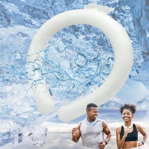 Neck Cooling Tube,Reusable Ice Collar for Hot Weather,Neck Ice Pack Wrap,Ice Ring,Neck Coolers for Summer Heat Relief,Hot Flashes,Sports,Outdoor Activities,Anillo de Hielo (White)