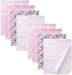 Gina Era Cotton Flannel Receiving Blankets Baby 8 Pcs, Baby Swaddle Blankets, Baby Flannel Blanket 30 X 30 Inch for Boy Girl (Style-15)