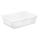 Sterilite 16558010, 28-Quart Storage Box, 10-Pack, See-Through with White Lid