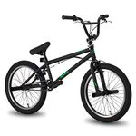 HILAND 20 Inch BMX Bike for boys girls With 360 Degree Gyro & 4 Pegs, 20 Inch BMX Bike for 7 8 9 10 11 Years old kid bicycle black