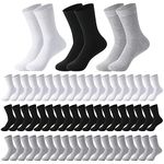 60 Pairs Mens Cotton Dress Socks Business Casual Crew Socks Soft Classic Thin Lightweight Socks Bulk for Men