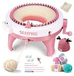 STRAFFI Knitting Machine 48 Needles, Smart Knitting Board Rotating Double Knit Machine,Knitting Loom Machines Weaving Loom Kit for Sock/Hat/Pumpkin