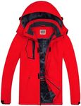 WULFUL Men's Waterproof Ski Jacket Warm Winter Snow Coat Mountain Windbreaker, Red, Medium