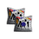 MC SID Razz - Friends Pack of 2 I'll Be There for You Cushion Cover with Cushion Filler (16 x 16 - inch) - Officially Licensed by Warner Bros, USA