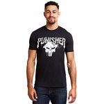 Marvel Men's Punisher Text T Shirt, Black, XXL UK