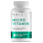 Dr Brad Daily Low Dose MultiVitamin & Mineral Supplement for Men & Women to Support Cognitive Performance & Memory + Hyaluronic Acid for Skin Health (120 Count, Non-GMO)