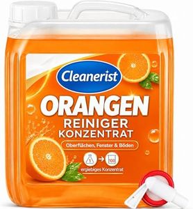Cleanerist 5L Orangenreiniger Konzentrat [1:100] - ergibt bis zu 500L Universalreiniger mit Orangenduft - Allzweckreiniger ähnl. zu Orangenöl für Oberflächen, Küche, Bäder, Boden, Glas & Fenster
