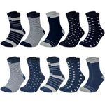 Chalier Cozy 10 Pairs Women's Socks with Multi Stripe Dot and Heart Patterns, Colorful Classic Ladies Socks Perfect Gifts for Women. One Size (Mixed color 3)