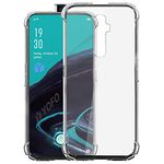 ZEDN Silicone Back Case for Oppo Reno 2F Back Cover Slim Clear Camera Protection Anti-Slip Grip Back Cover for Oppo Reno 2F (Transparent | Camera Protection | CS3003)