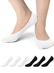 No Show Socks for Women - 6 Pairs Non Slip Invisible Socks Women, Cotton Ultra Low Cut Liner Socks Ladies Trainer Sneaker Socks Shoe Liners for Loafer Flats Boat Shoes UK Size 5.5 to 8