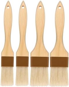 Basting Brush,Pastry Brush 1.5 & 1 in - Natural Bristle Cooking Brush for Baking,Not Shed Food Grade Brush,Butter Brushes,Cooking Brush for Oil and Sauce,Kitchen Turkey Baster,Egg Wash Brush(4 Pc)