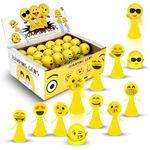 Jumping Emoji Popper Spring Launchers Toy Bouncy Ball Party Favors Supplies (24 Pieces)