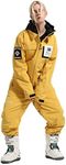 Women's One Piece Ski Suits Waterproof Windproof Women's Snowsuit Insulated Ski Jumpsuit for Snow Sports, Yellow, Large