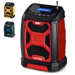UEME 5W Rugged DAB/DAB+ FM Radio with Bluetooth | 6000mAh built in rechargeable battery. (Red/Black)