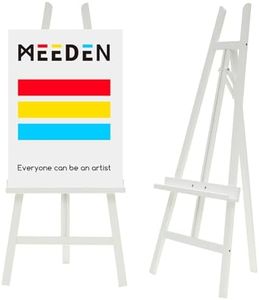 MEEDEN Art Easel Stand for Display: Adjustable Wooden Stands for Sign - A Frame Painting Easel for Canvas up to 60" for Artist Adults Drawing Picture Poster - White