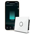 CONBRE SW1 Wi-Fi Smart Modular Touch 1 Gang Switch for Home automation, Energy Monitoring, remote control | Suitable for gyser, AC and other devices upto 24A and 500W | Works with Alexa & Siri (White)