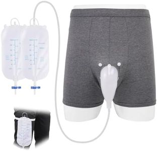 Wearable Urinal for Men, Silicone Urine Catching Capsule, Flexible Drainage Tube with Breathable Underwear, Reusable Spill-Proof Urine Collector, Portable Incontinence Care for Elderly. (S)