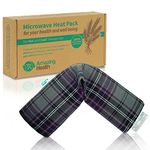 Amazing Health UNSCENTED Microwave Wheat Bag - Purple Tartan, 46cm Long, Cotton Heat Pad, Hot and Cold Pack, Made in UK, Gift Boxed