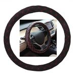 Edylinn Car Microfiber PU Leather Auto Car Steering Wheel Cover for%20Bolero%20New Camper Bolero New Camper (15 inch Black & Red Strip)