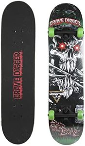 Monster Jam 31 inch Skateboard, 7-ply Maple Desk Skate Board for Cruising, Carving, Tricks and Downhill