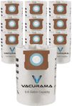 Vacurama Premium Bags - Compatible for 5-8 Gallons Shop-Vac, SV 90661, 9066100, 90671 9067100, Type E, VF2005, Craftsman, VacMaster, Stanley, Workshop & other Vacuum Systems (10 Pack)