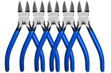 Wire Cutters 5 Pack, 6.5 inch,KAIHAOWIN Flush Cutters Diagonal Cutters Side Cutters Precision Ultra Sharp Spring Loaded Wire Snips Clippers Dikes Cutting Pliers Small for Crafting Jewelry Making,Blue